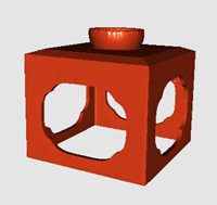 Figure 1: HF model of shikki pedestal and bowl.