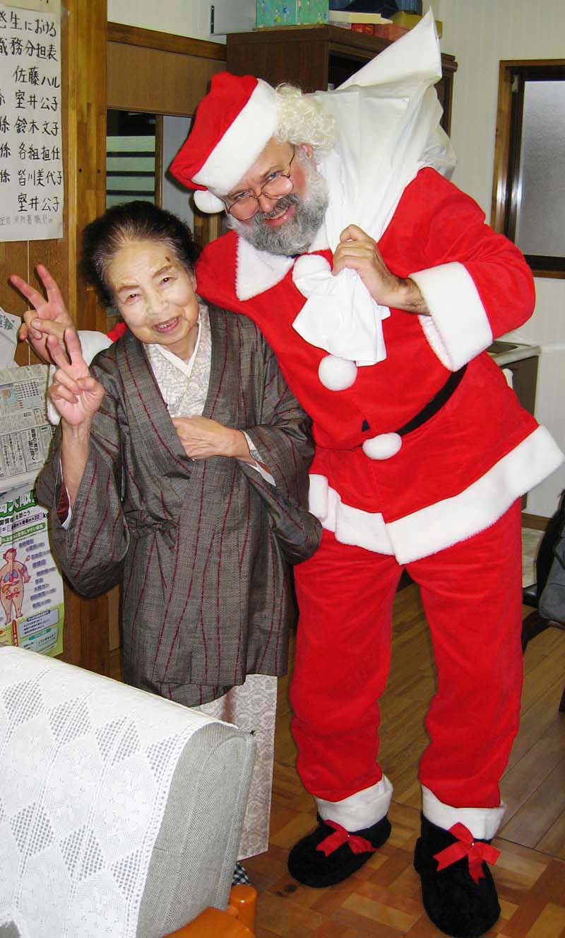 Santa Clause visting a day care center for preschool children in Aizu Japan